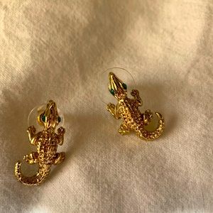 Vintage crocodile earrings